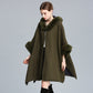WezelBezel Woolen Coat - Hooded Shawl Cape