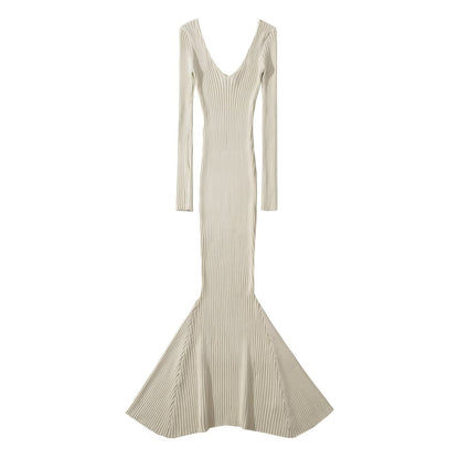 WezelBezel Fish Tail Knitted Skirt - Long Style