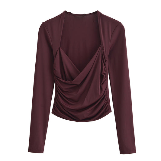 WezelBezel Slim Pleated Blouse