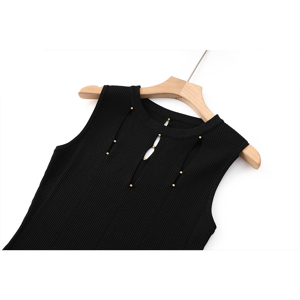 WezelBezel Slit Knit Midi Dress