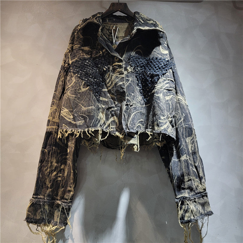 WezelBezel Tweed Trim Denim Jacket – Elegant & Modern