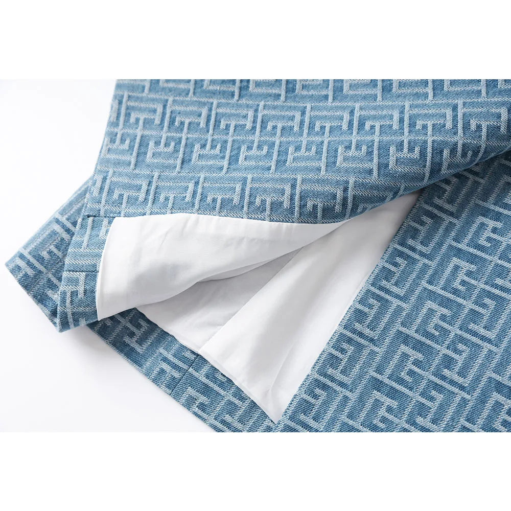 WezelBezel Slim Fit Dress - Jacquard Denim Style