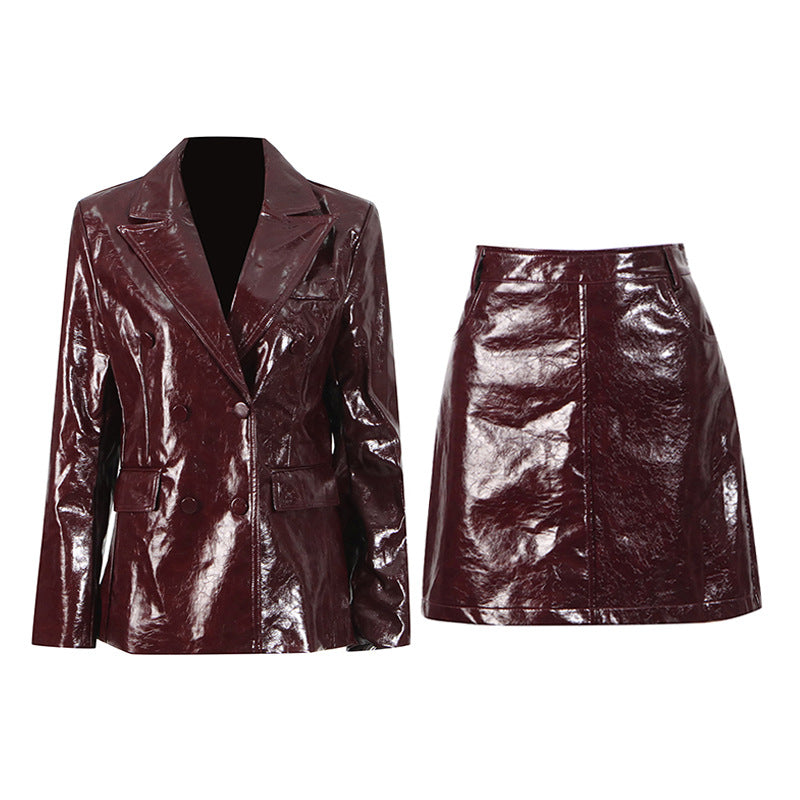 WezelBezel Patent Leather Suit Set