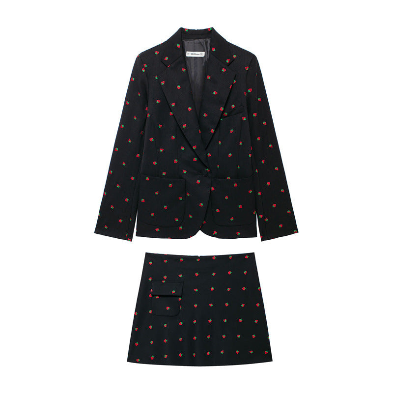 WezelBezel Strawberry Pattern Set - Casual Style