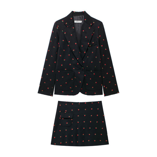 WezelBezel Strawberry Pattern Set - Casual Style