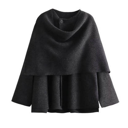 WezelBezel Knitted Coat - Asymmetric Design