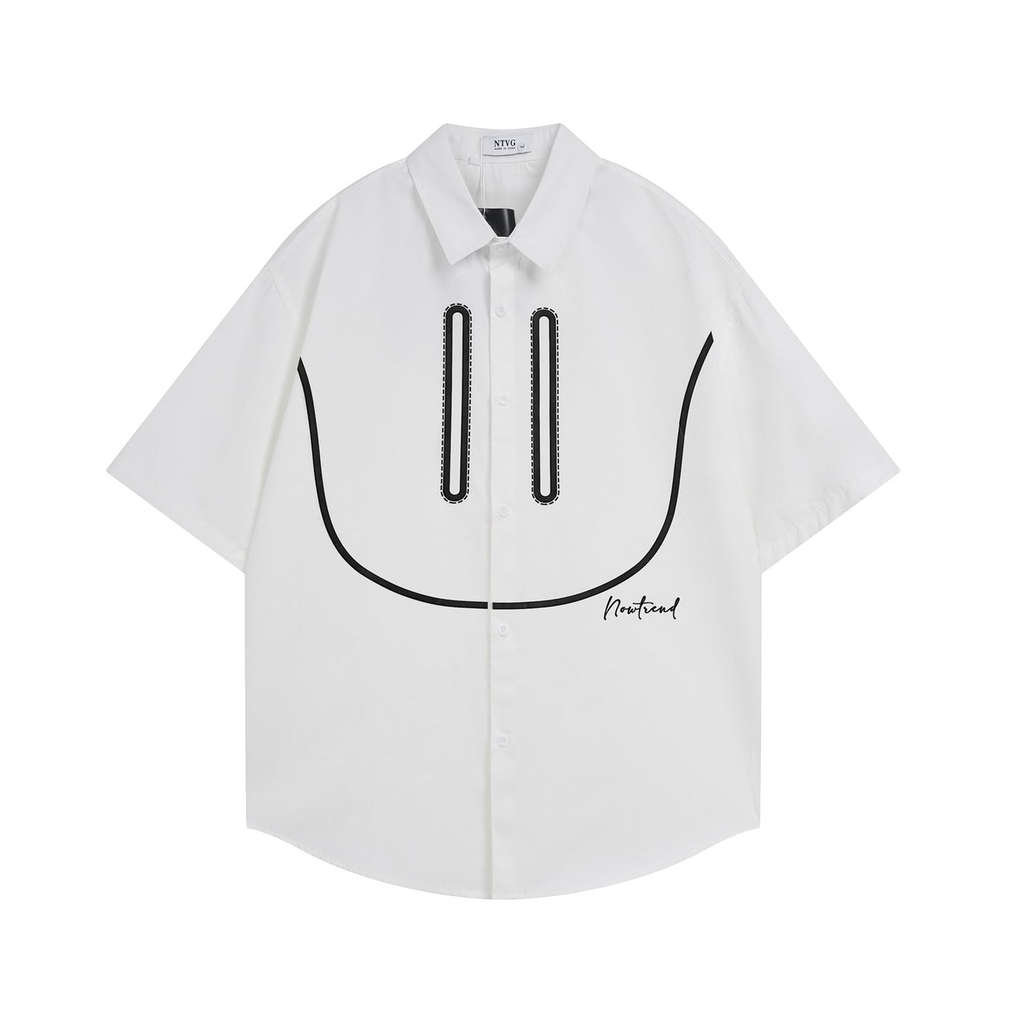WezelBezel Smiley Face Button Shirt