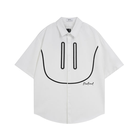WezelBezel Smiley Face Button Shirt