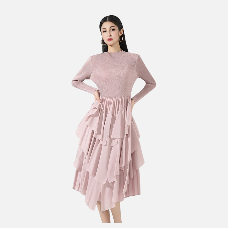WezelBezel Ruffled Pullover Knit Dress