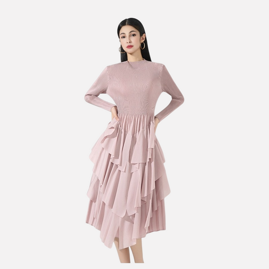 WezelBezel Ruffled Pullover Knit Dress