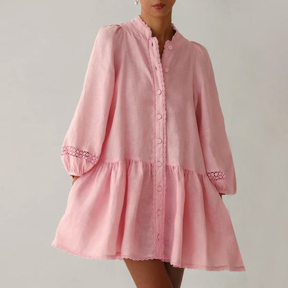 WezelBezel Short Dress - Embroidered Style