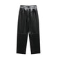WezelBezel Balloon Leg PU Pants