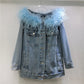 WezelBezel Denim Coat - Slash Neck Style