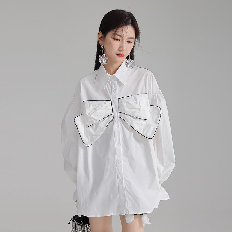 WezelBezel Trumpet Sleeve Bow Tee