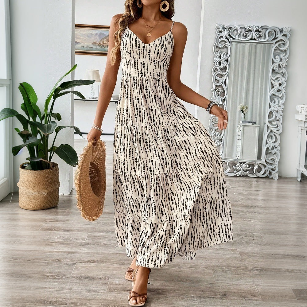 WezelBezel Irregular Stripe Dress - Long Skirt
