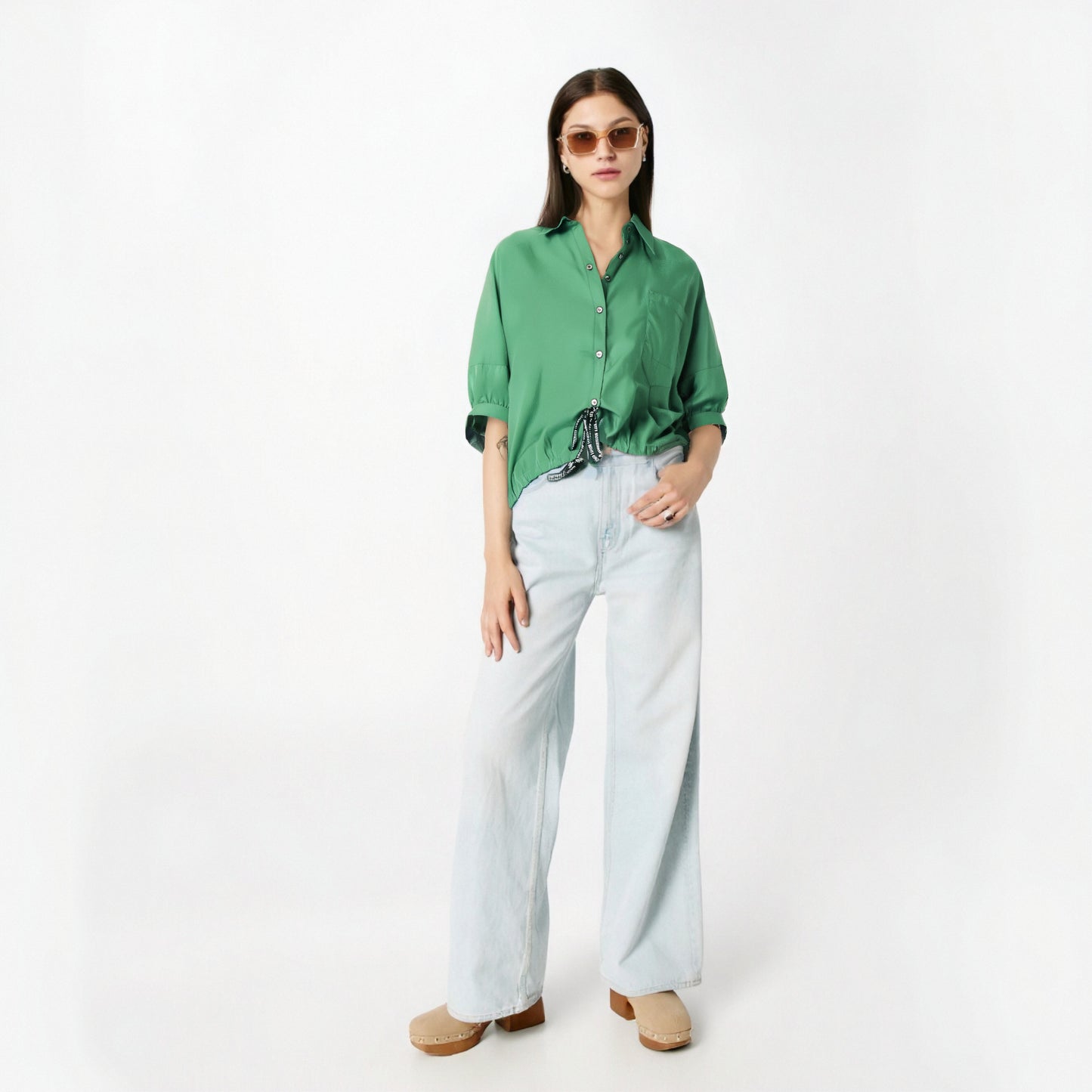 WezelBezel Loose Casual Top - Drawstring Design