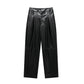 WezelBezel Balloon Leg PU Pants