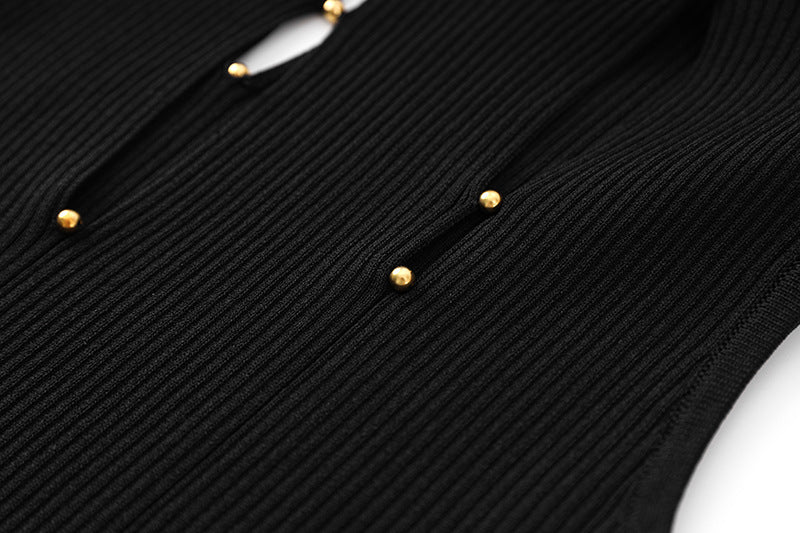 WezelBezel Slit Knit Midi Dress