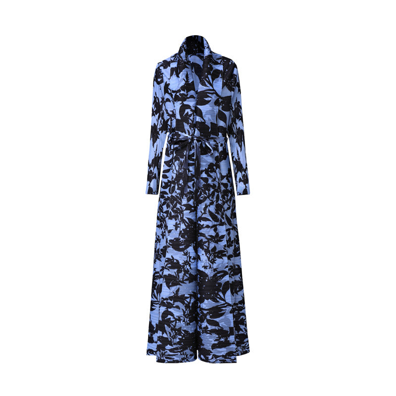 WezelBezel Pleated Ethnic Cardigan Dress