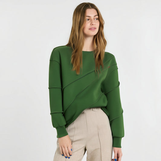 WezelBezel Oversized Green Hoodie – Casual and Elegant Autumn Style