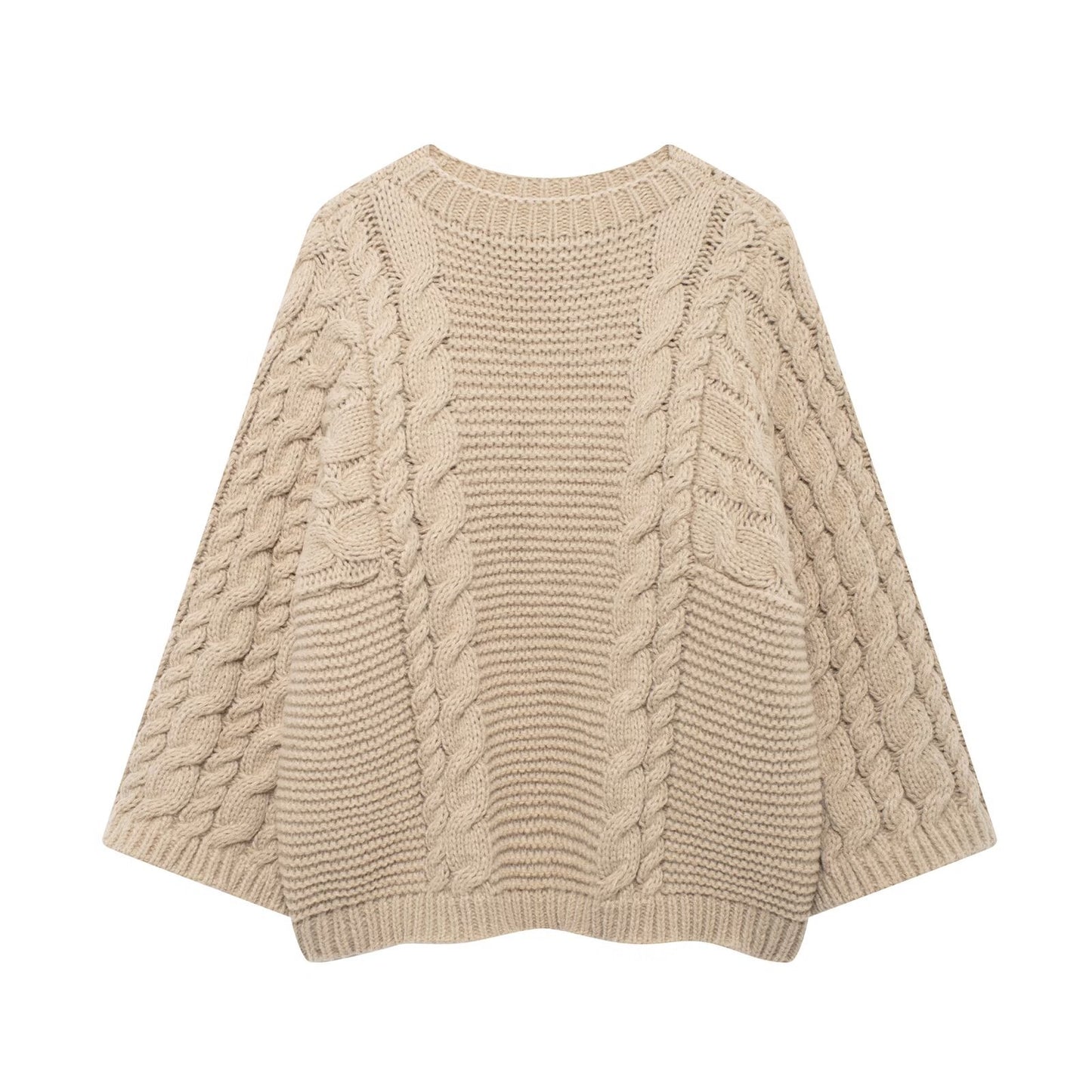 WezelBezel Round Neck Sweater - Loose Sleeve Style