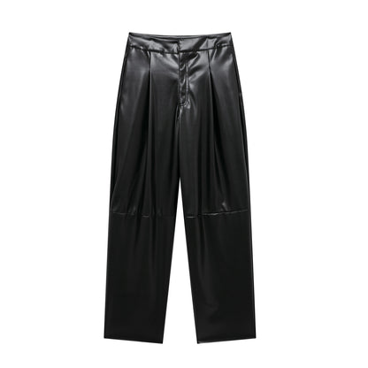 WezelBezel Balloon Leg PU Pants