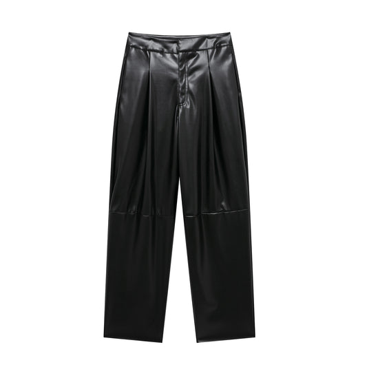 WezelBezel Balloon Leg PU Pants