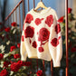 WezelBezel Rose Embroidered Soft Knit Sweater