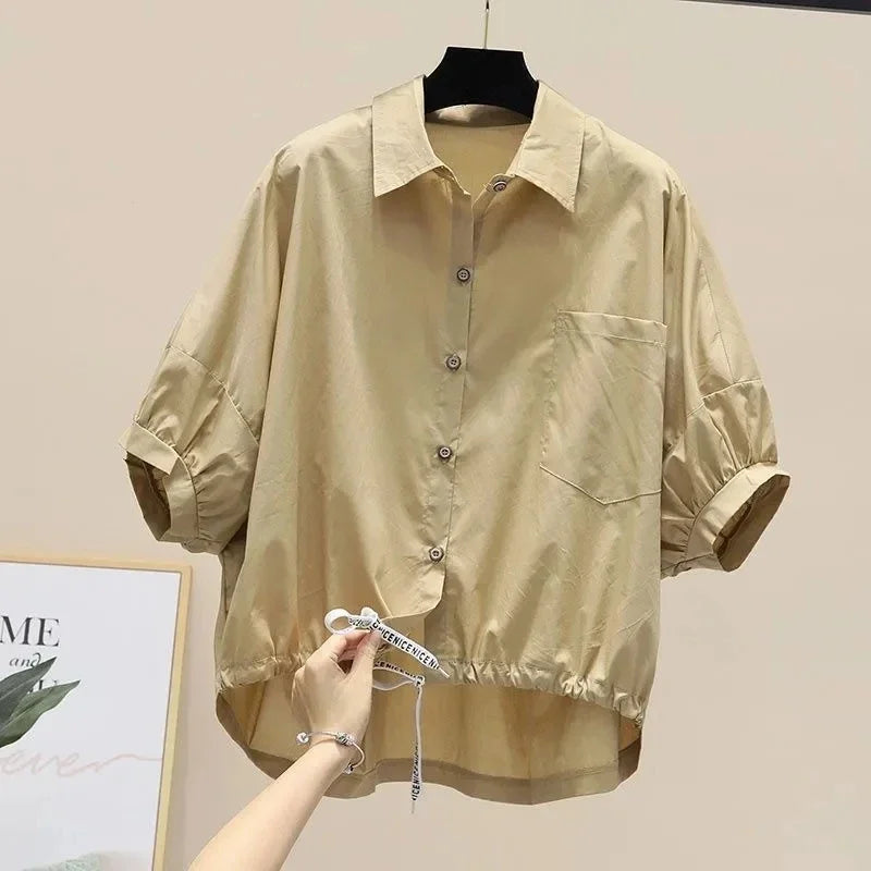 WezelBezel Loose Casual Top - Drawstring Design