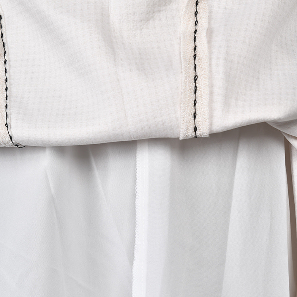 WezelBezel Waist Cinched Skirt - Striped Sleeveless Dress