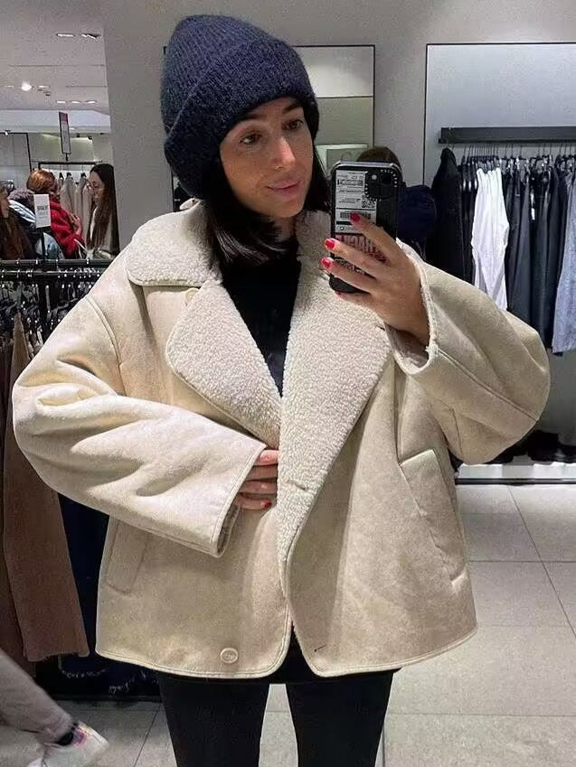 WezelBezel Velvet Lapel Winter Jacket