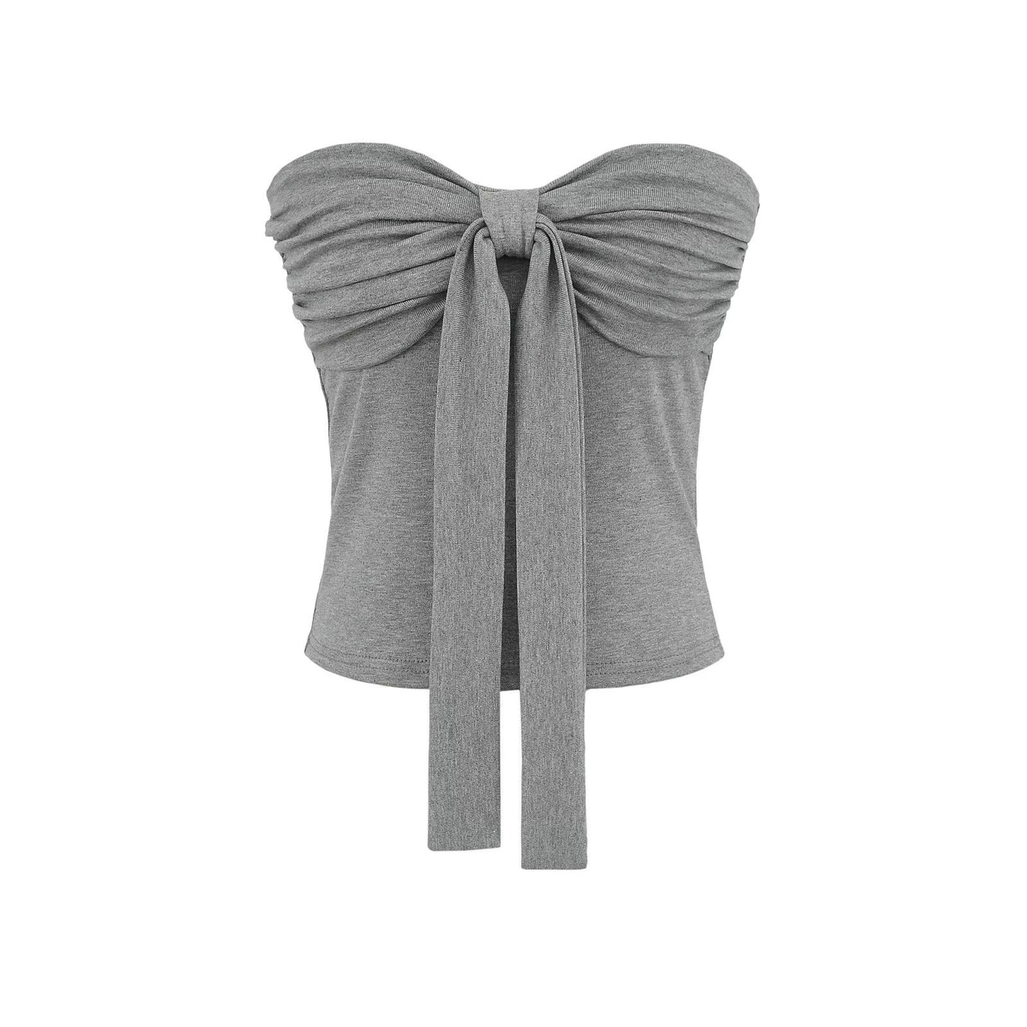 WezelBezel Strapless Tie-Front Vest