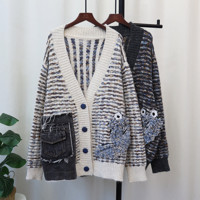 WezelBezel Sweater Jacket - Denim Pockets