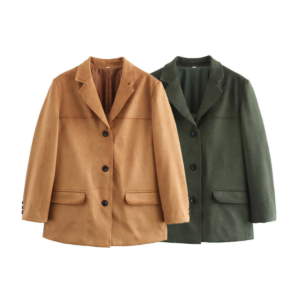 WezelBezel Suede Suit Jacket - Two-Color Style