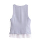 WezelBezel Striped Patch V-Neck Tank