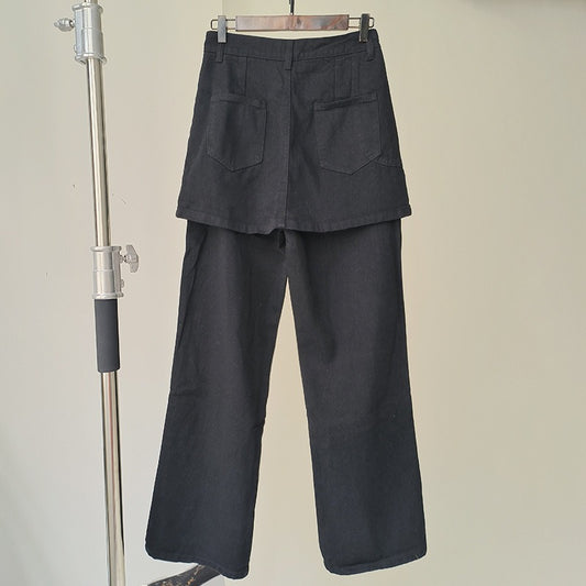 WezelBezel High-Waist Straight-Leg Jeans – Two-Piece Inspired Design