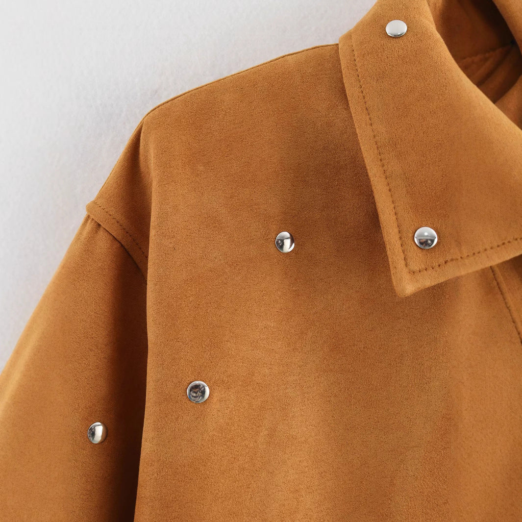 WezelBezel Suede Jacket - Rivet Decoration