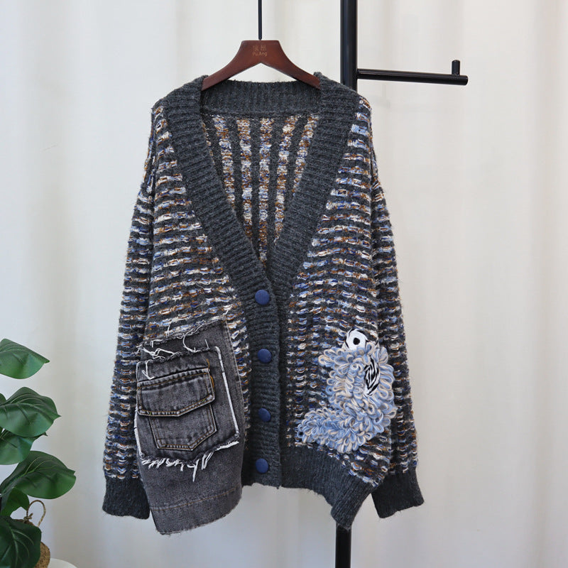 WezelBezel Sweater Jacket - Denim Pockets