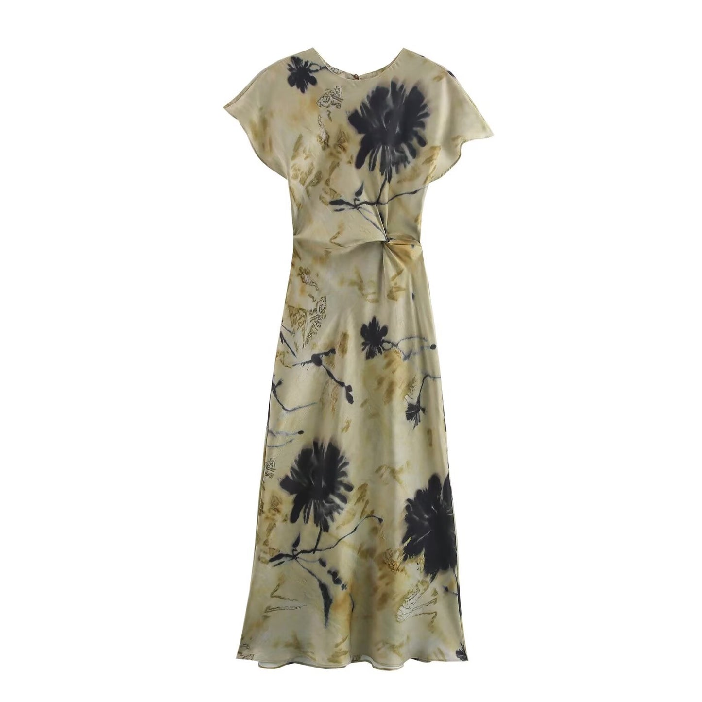 WezelBezel Printed Dress - Silk Satin Texture