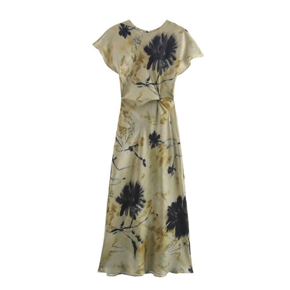 WezelBezel Printed Dress - Silk Satin Texture