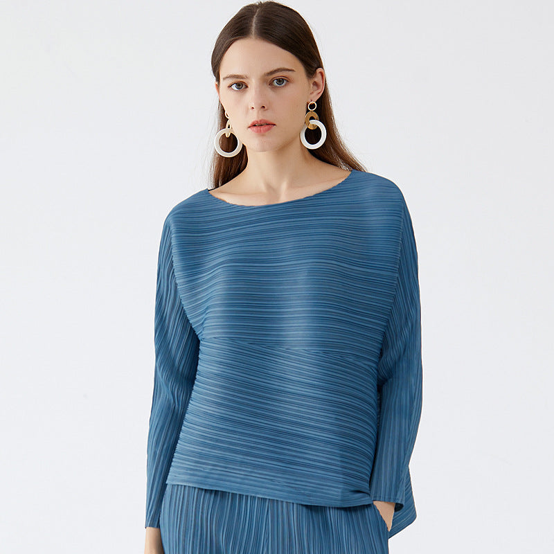 WezelBezel Pleated Top - Long Sleeve Style
