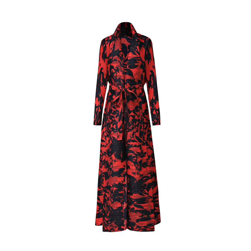 WezelBezel Pleated Ethnic Cardigan Dress