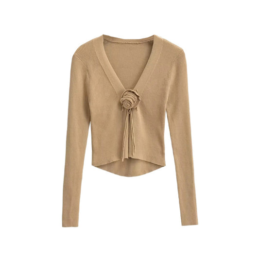 WezelBezel Rose Embroidered Slim Fit Cardigan