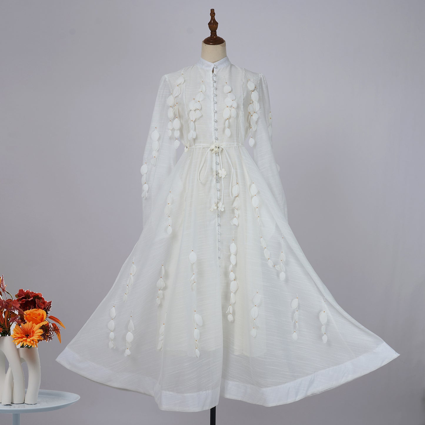 WezelBezel Petal Sleeve Lantern Dress