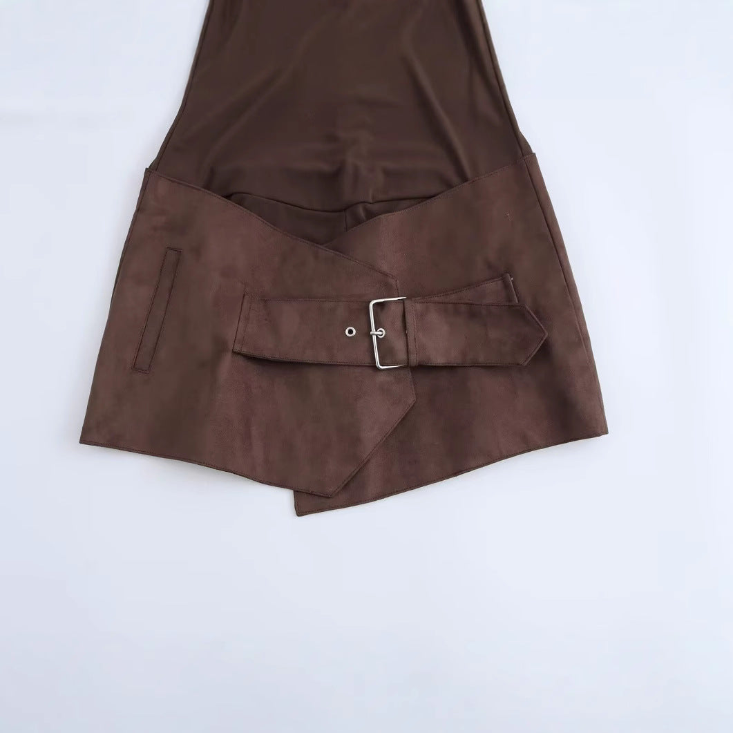 WezelBezel Patchwork Suede Jumpsuit