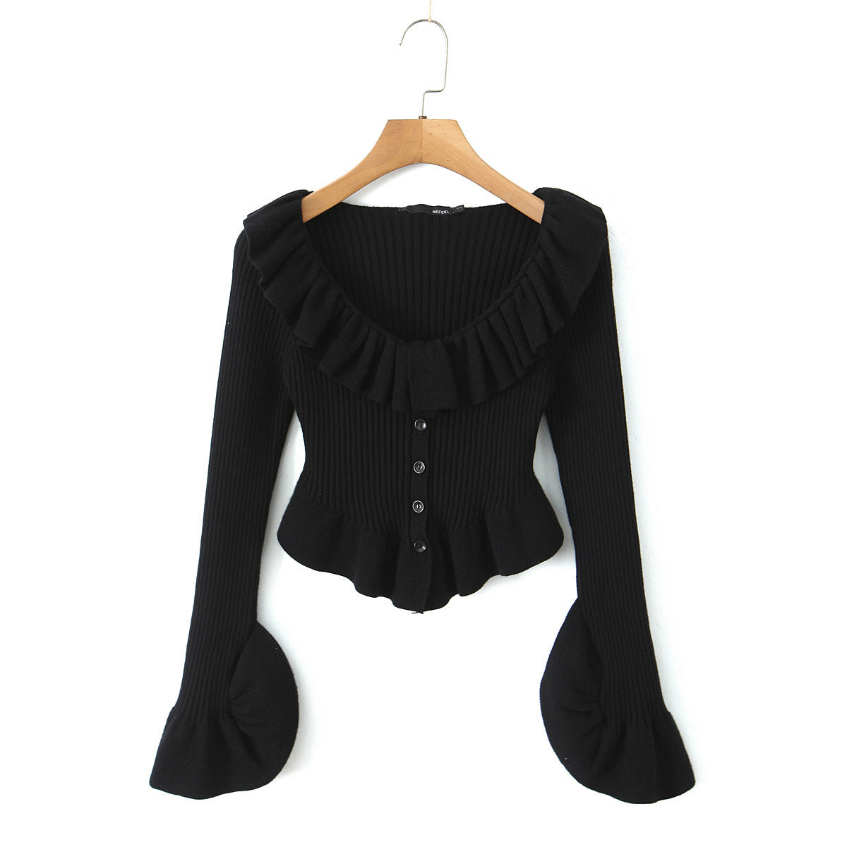 WezelBezel Short Knitted Cardigan - Wooden Ear Style