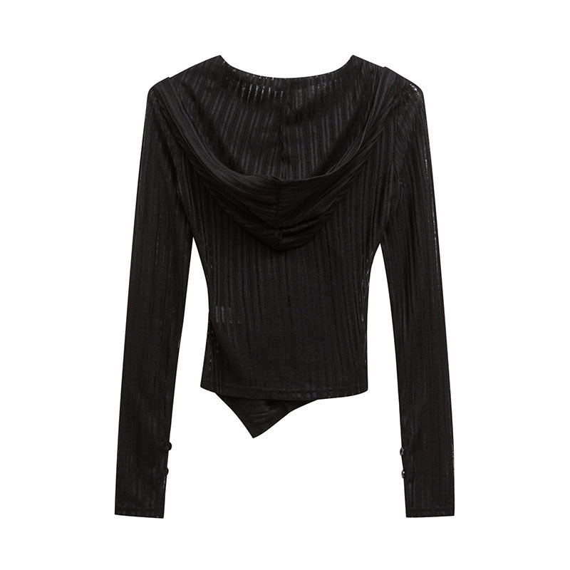 WezelBezel Ribbed Gathered Knit Top