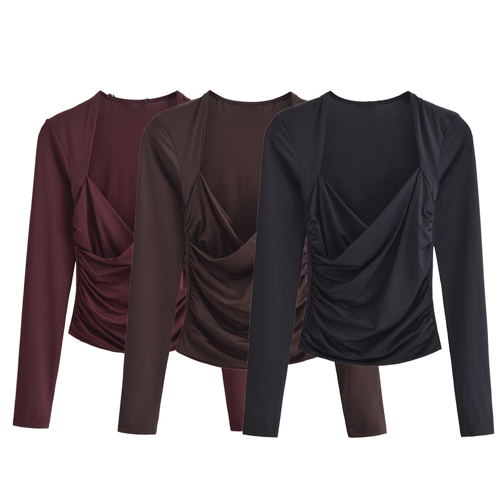 WezelBezel Slim Pleated Blouse