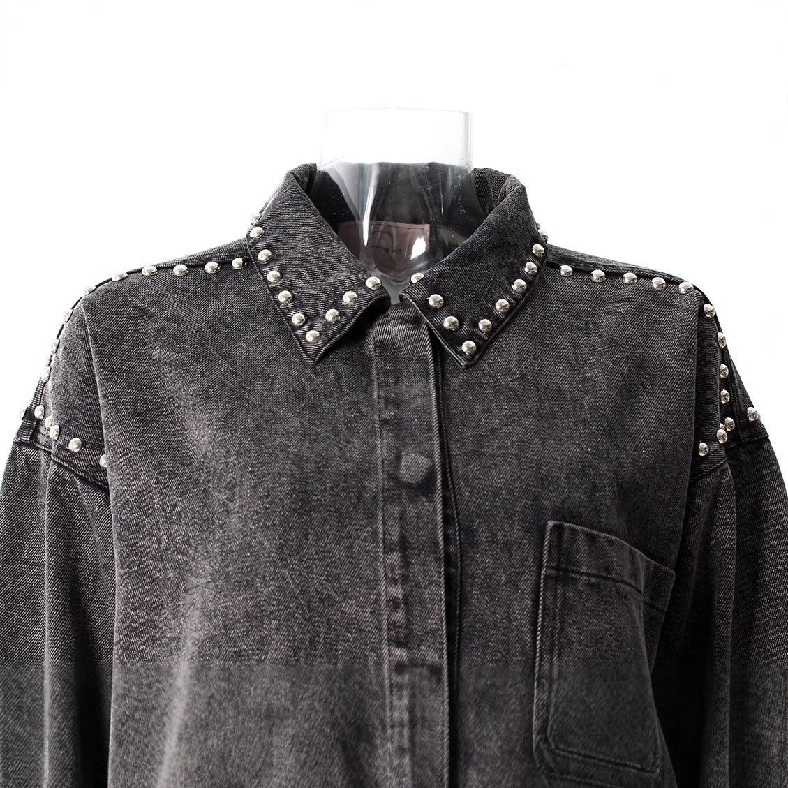 WezelBezel Washed Lapel Denim Shirt