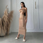 WezelBezel Asymmetric Long Slit Dress